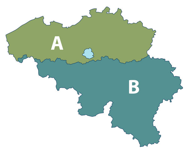 Flächenübersicht von Belgien
