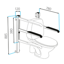 Toiletsteunframe, wandmontage